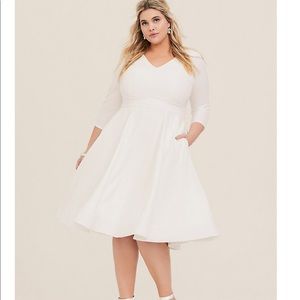 Torrid Special Occasion Ivory Fit and Flare Dress